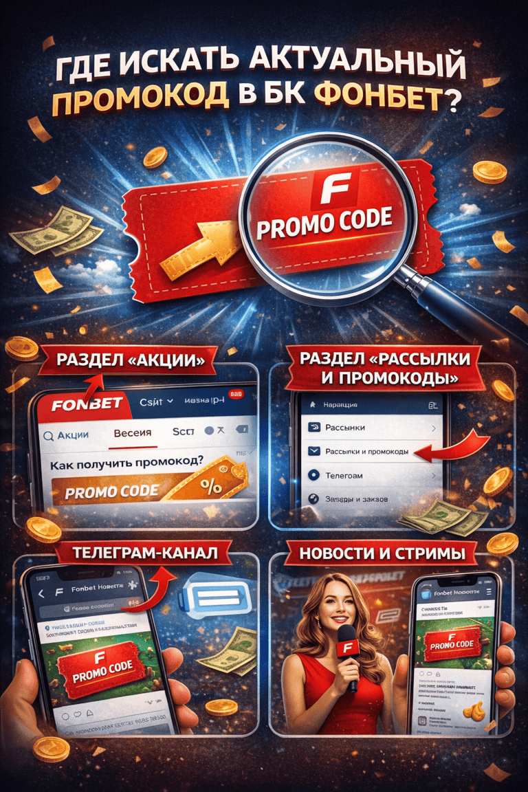 Де знайти актуальний промокод на сайті Фонбет через офіційні акції, повідомлення в акаунті та промо-розділ